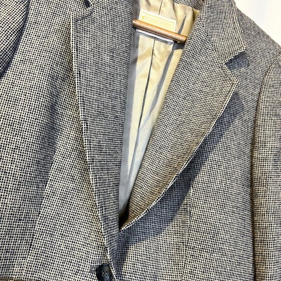Vintage Pendleton Black White Plaid Gingham Wool Blazer Jacket S Academia Preppy - Picture 4 of 5